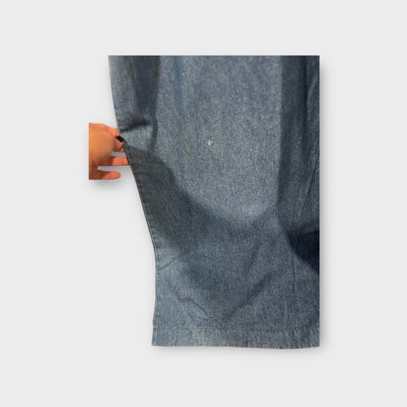 Women’s Boho Bib Chambray Cotton Wide-Leg Overalls Jumpsuit XL - Picture 9 of 9